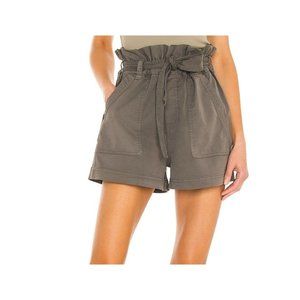 Splendid Womens PaperBag Ryland Shorts S High Waisted Tie Belt Olive Green Chino